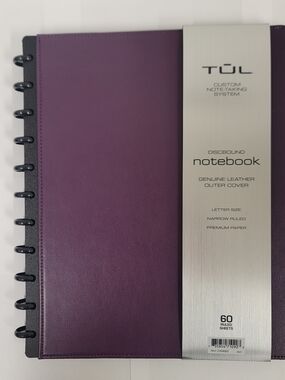 TUL Discbound Notebook Genuine Leather Cover Purple Letter Size